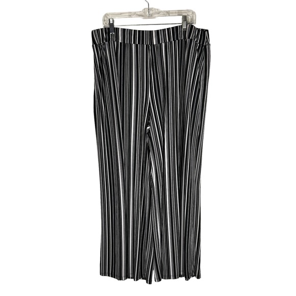 EST. 1946 Pants - EST. 1946 Womens XL‎ Black White Vertical Stripe Wide Leg Elastic Waist Pants